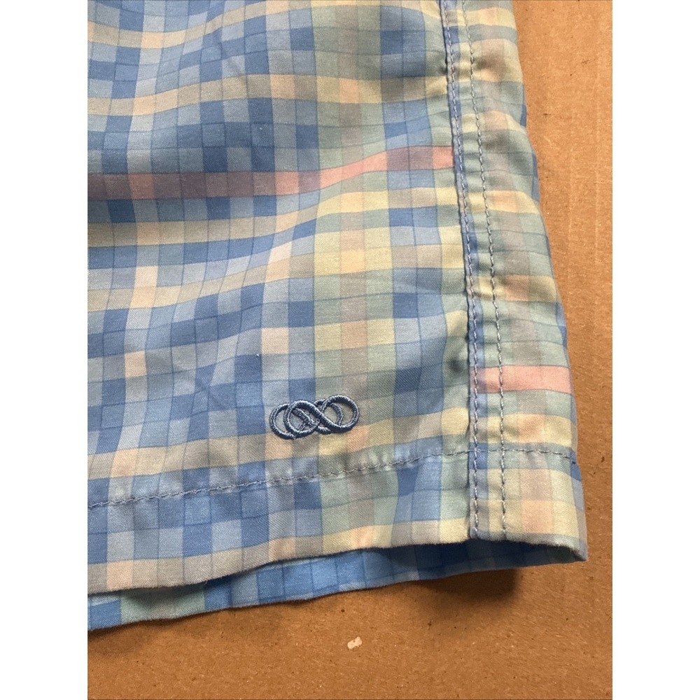 Le Club Mens Swim Trunks Size L‎ Blue Geometric Pattern Beach Swim, Liner